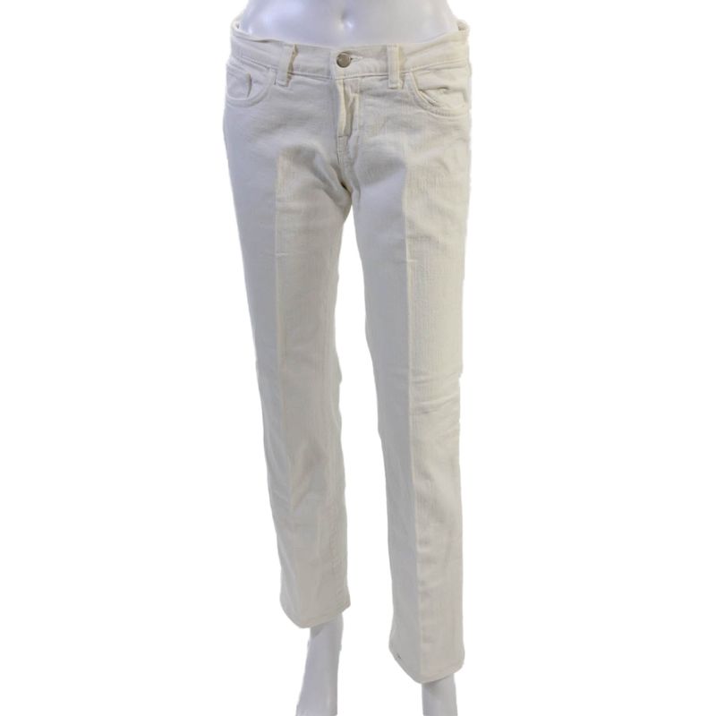 J Brand Womens White Straight Jeans Mid Rise 98 Cotton Size 26
